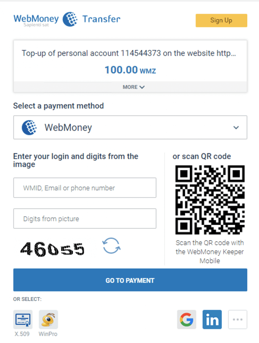 IQ Option Depot iwwer WebMoney: Minimum, Schrëtt an Timing